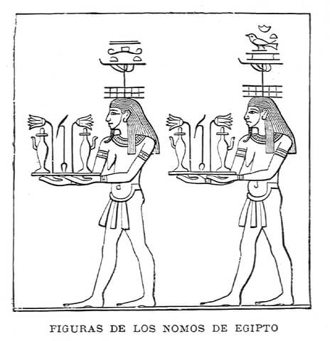 Ancient Egyptian Depiction Of Figures Of The Nomes Of Egypt Coloring Page